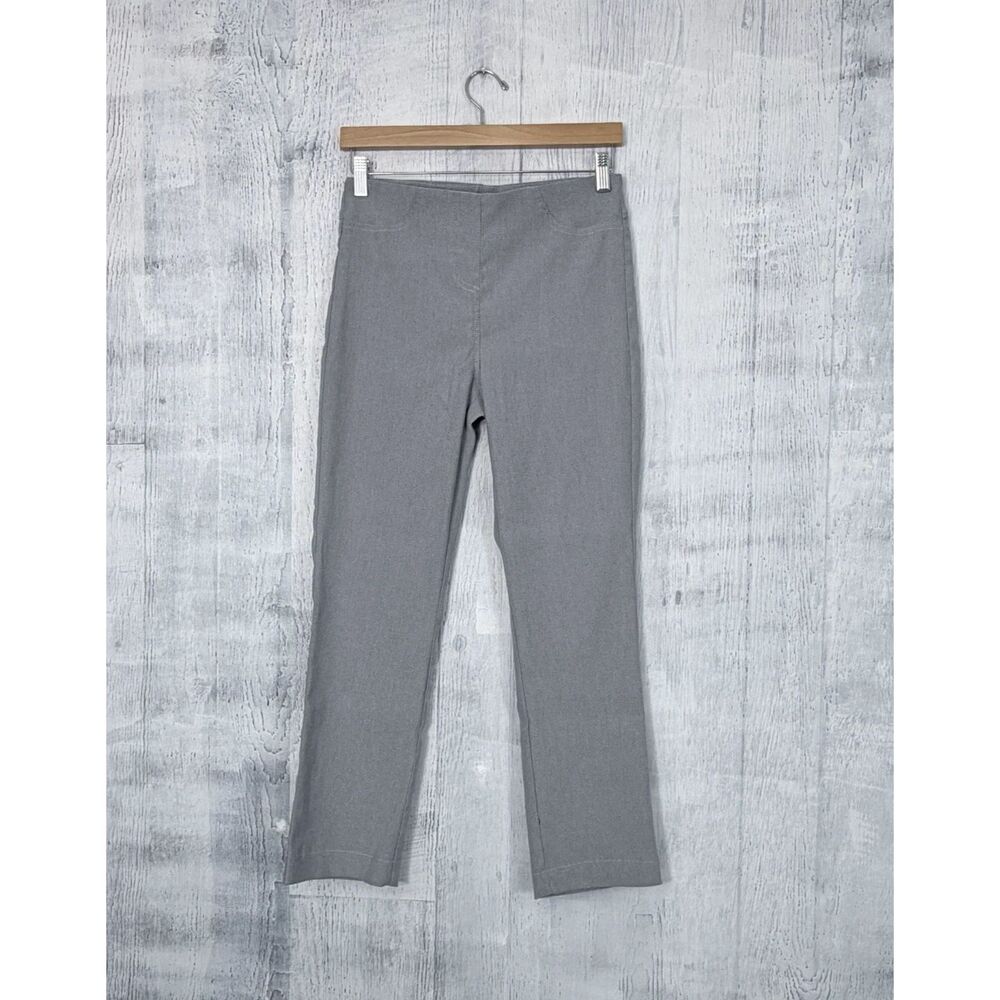 Tribal Womens Heather Gray Pull On Stretch Ankle Pants Slim Leg Sz 4 (Fit 28x27)
